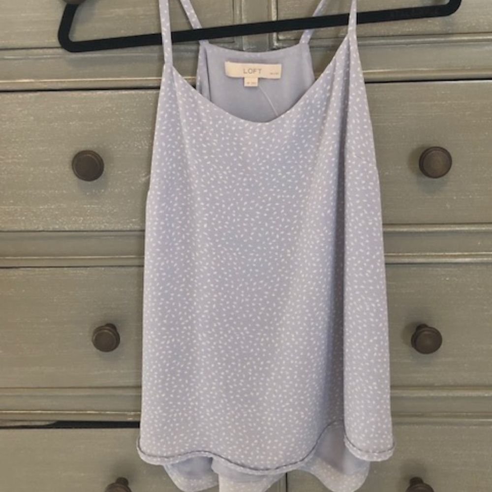 lavender and white LOFT blouse